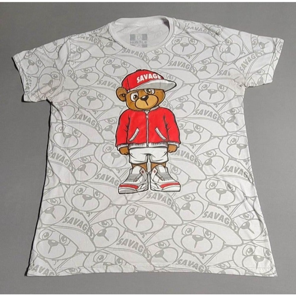 Hustle OG Large Hustle Bear Savage Graphic T-Shirt